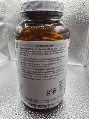 Metagenics OmegaGenics EPA-DHA 720 Fish Oil 120 Softgels – NEW Sealed - Picture 3 of 3