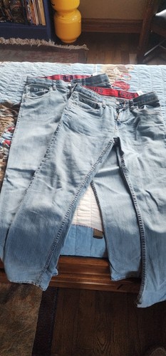 Levi's Boys Youth Size 16 Light Wash Jeans Lot of 2 Pair Great Condition EUC