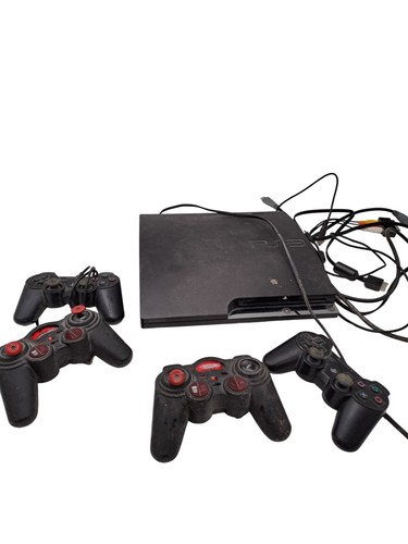 Sony PlayStation 3 Slim Console with Controllers UNTESTED T2870 SP89