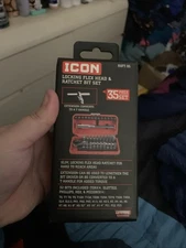 New ICON 35 Piece Locking Flex Head Ratchet & Bit Set Model RXFT-35 (58074)