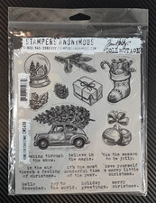 Stamper Anonymous Tim Holtz Cling Stamps Home for Christmas CMS498