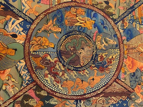 Large Masterpiece handpainted Tibetan Buddha mandala Thangka Chinese painting H - Picture 7 of 8