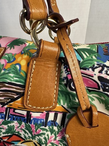 Dooney & Bourke Large Nylon Sandbar Tropical Vacation Tulip Shopper Tote RARE - Picture 8 of 20