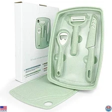 5-in-1 Camping Cutting Board Set with Knife, Opener, Peeler, Dishwasher Safe