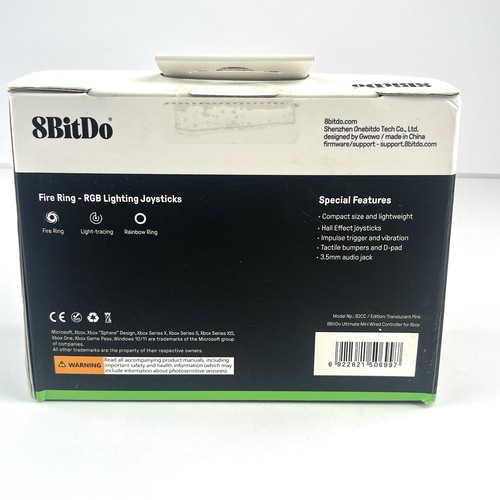 Mini controlador con cable 8Bitdo Ultimate para Xbox Windows con anillo de fuego de iluminación RGB - Imagen 3 de 3