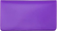 Purple Vinyl Checkbook Cover, Top Tear Personal Vinyl Checkbook Cover