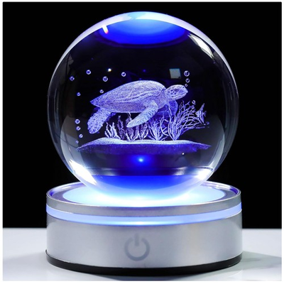 #ad Laser Engraved Sea Turtle Crystal Figurine $61.99