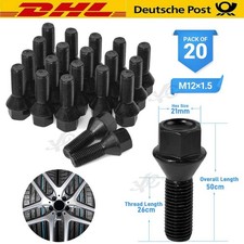 Radschrauben Radbolzen 20x Kegel M12 x 1,5 26mm für BMW Alufelgen Stahlfelgen