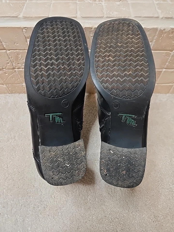 Botas al tobillo Cameron de cuero negro 10W Thom McAn para mujer cremalleras laterales de cuero Foto 4 de 4