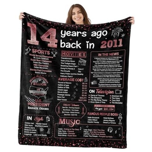 14 Year Old Girl Gift Ideas 14th Birthday Decorations for 60x50inch 14-rose