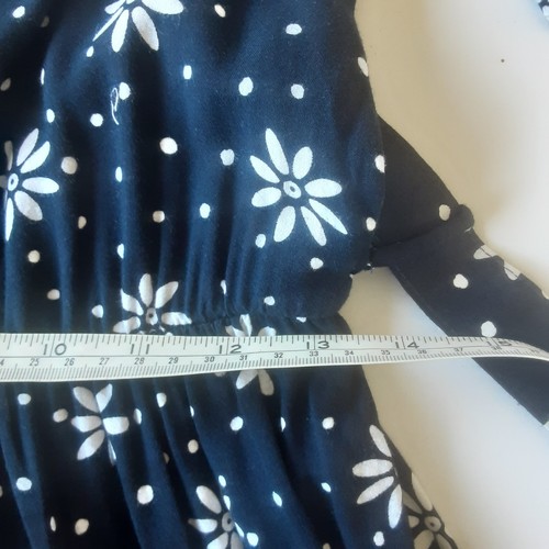 St Michael Dress Floral Blue White Short Sleeve Vintage Style Marks & Spencer - Picture 12 of 14