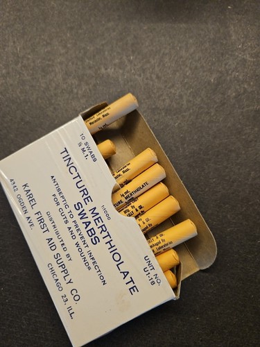 VTG. Eli Lilly Tincture MERTHIOLATE swabs original Box - Picture 3 of 3