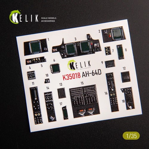 Decalcomanie 3D interni (per kit modello AH-64D Apache Takom Takom) 1:35 KeliK K35018 - Foto 2 di 10