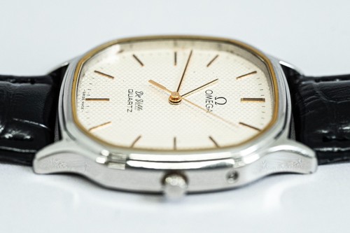 *NEAR MINT* Vintage Omega De Ville Cal.1336 Silber Quarz Octagon Push Crown Herren - Bild 5 von 16
