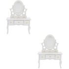  2 Pieces Miniature Accessory Dollhouse Dresser Playhouse Accessories