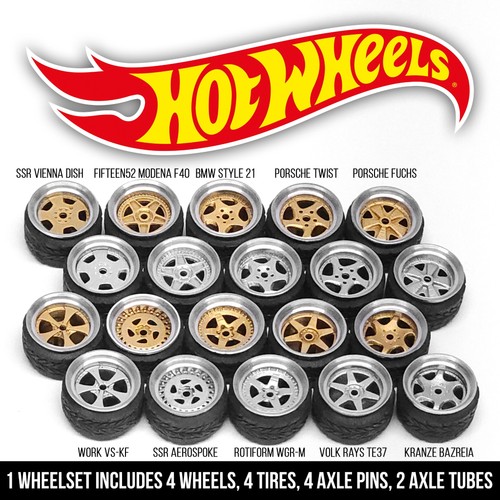1/64 Scale STANCE ALLOY Wheels - 2 Piece Real Rider Rims Tires Set for Hot - Picture 80 of 96