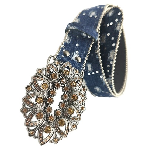 Rhinestones Belt Western Belt Eye Catching Waistband Adult Cool Waist Decoration - Picture 5 of 11