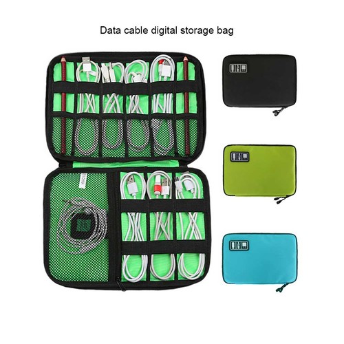 Nylon Data Cable Organizer Rectangular Card Reader USB Drive Storage Bag - Picture 7 of 27