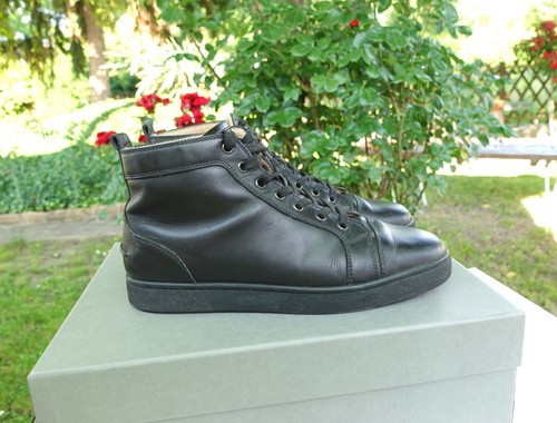 CHRISTIAN LOUBOUTIN SHOES 42 shoe sneaker sneakers high top black leather - Bild 11 von 17