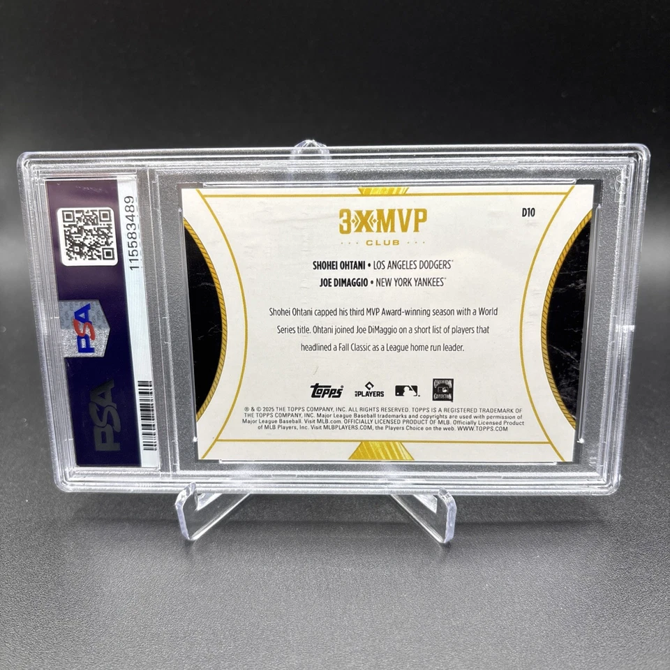 2025 Topps Welcome to the Club Ohtani & DiMaggio Dual Green  24/99. PSA 9 - Image 2 of 2