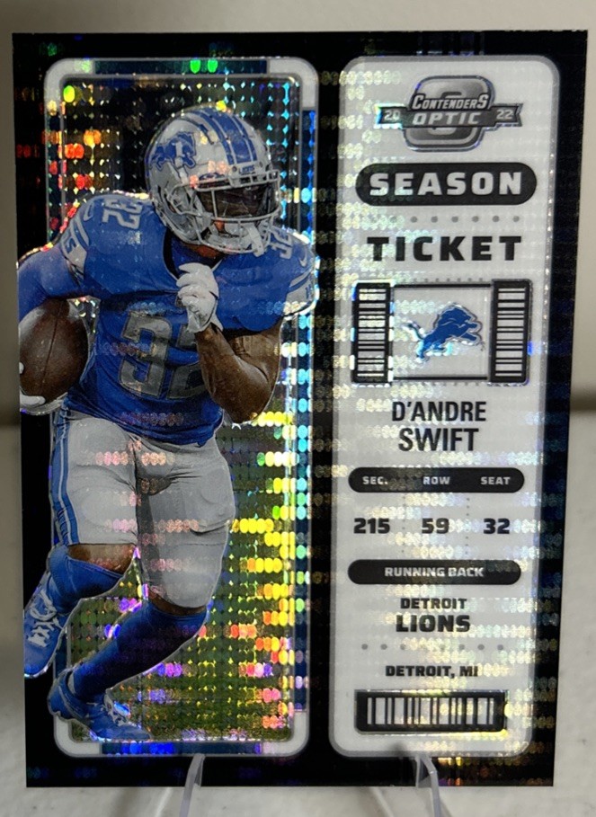 2022 Panini Contenders Optic - D’andre Swift Black Pulsar #20 4/5 Holo Refractor