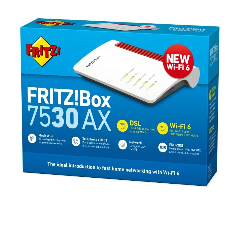 AVM FRITZ!Box 7530 AX router wireless Gigabit Ethernet Dual-band (2.4 GHz/5 GHz) - Bild 4 von 4