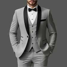Men's 3pcs Suit Set Jacket Vest Pants Fashion High-Quality Suitable for Weddings