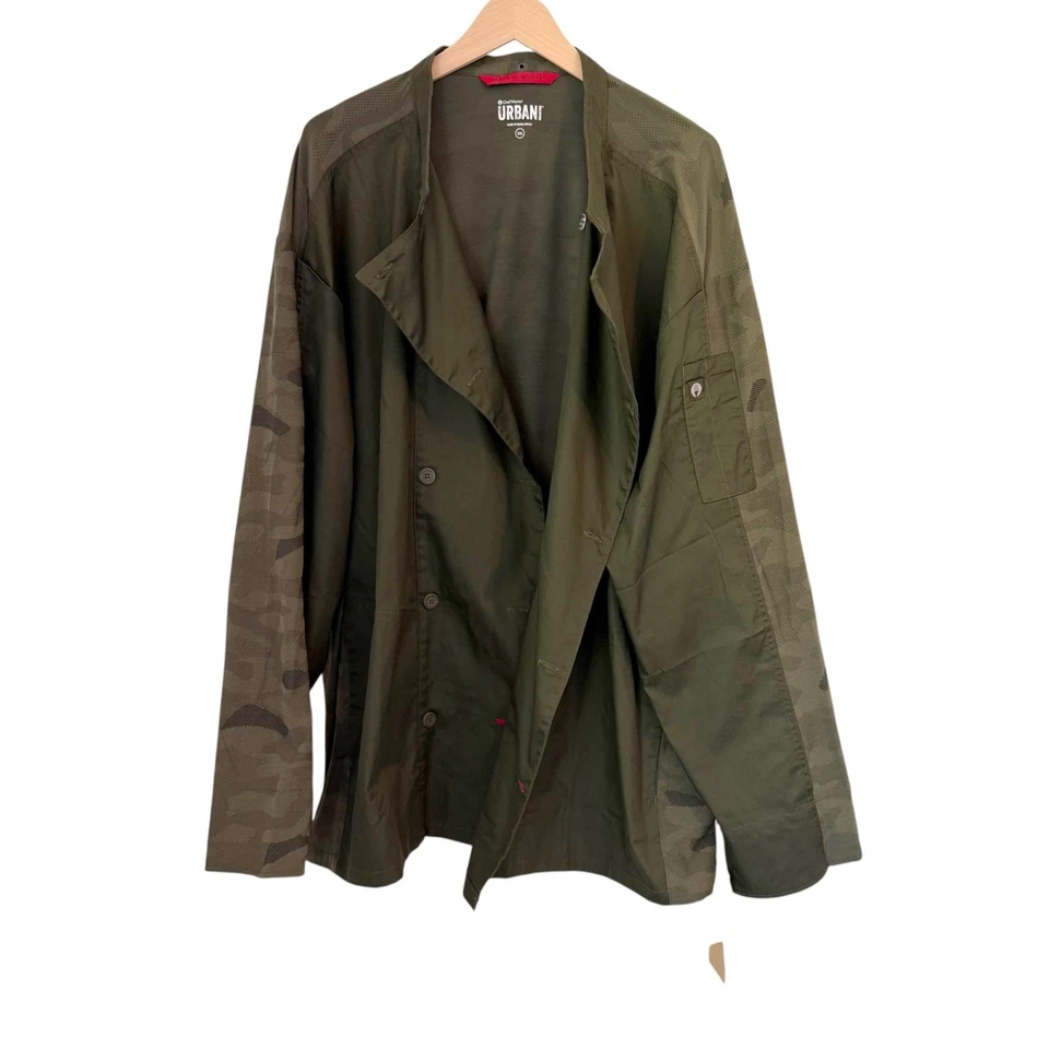 NWT Chef Works Olive 3XL Modern Fit Mojave Chef Coat For Men Green Camo - Image 3 of 4