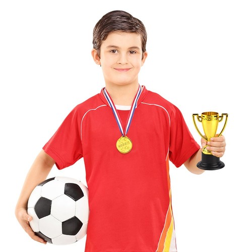 FEPITO 30 Pcs Trophies Medals Set 10Pcs Gold Plastic Trophy Cup and 20Pcs Win... - Picture 4 of 8
