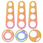 3pcs Stainless Steel Pasta Ruler 4 Holes Pasta Ruler Noodle portion control