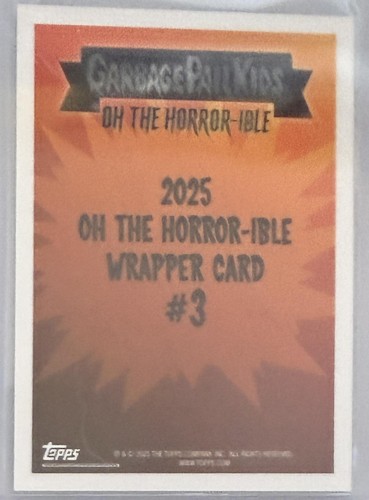 2025 Topps Garbage Pail Kids: Oh the Horrible Wave 1 #3 Wrapper Art - Bild 2 von 2