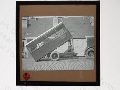 Edinburgh Rubbish Collection Refuse Truck Magic Lantern Slide c1930s