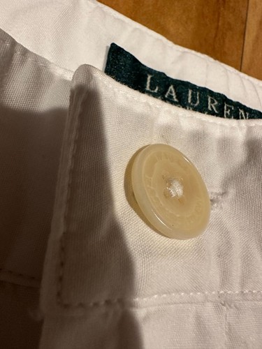 🤍 Lauren Ralph Lauren White Cotton Blend Pants – Size 10 - Picture 8 of 9