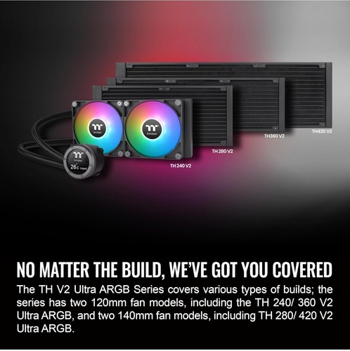 Refroidisseur CPU liquide AIO Thermaltake TH280 Ultra V2 ARGB noir 280 mm NEUF scellé - Photo 8/12
