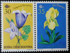 TIMBRES de BOSNIE-HERZÉGOVINE - FLEURS N°195/196 NEUF ** LUXE MNH