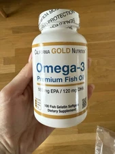 California Gold Nutrition, Omega-3 Premium Fish Oil, 180 EPA / 120 DHA 100 Count