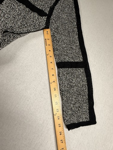 August Silk Duster Cardigan Womens Size XL Open Front Knit Black White Boho NWT - Picture 8 of 14