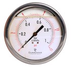 4" Oil Filled Pressure Gauge, SS Case, 1/4" NPT, Center Back Mount, 0-15PSI