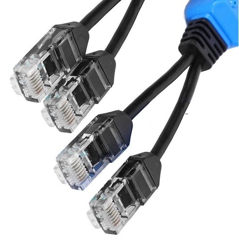 1 Pair RJ45 Ethernet Cable Combiner / Splitter POE 2i-n-1 CAT6/5e Data Adapters - Picture 3 of 7