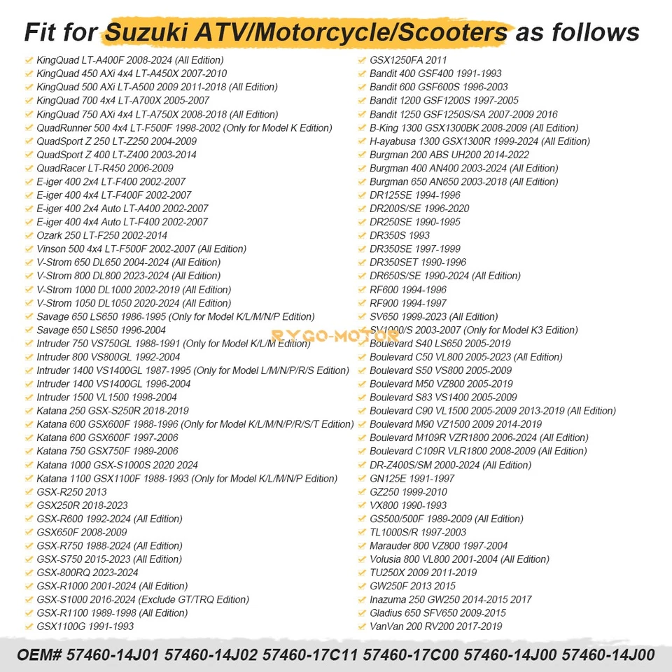 Front Brake Stop Light Switch for Suzuki Intruder 750 800 1400 1500 57460-14J01 - Image 4 of 4