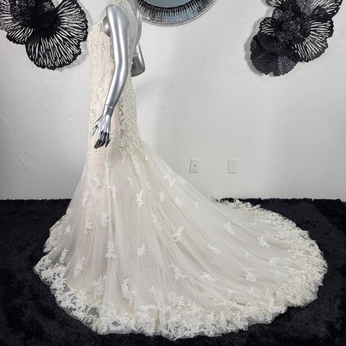 NWOT~$1795~SOPHIA TOLLI~10/12~IVORY LACE EMBELLISHED FIT & FLARE WEDDING DRESS - Picture 8 of 23