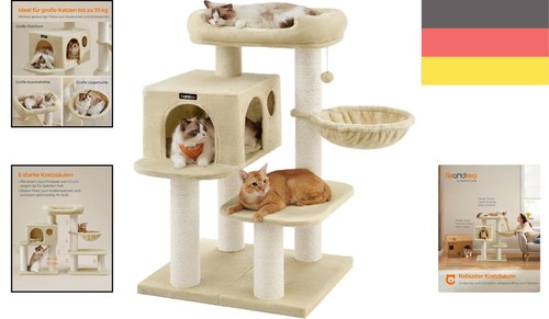 Feandrea XXL-Kratzbaum für große Katzen - Stabiler Katzenturm mit 6 Kratzsäulen - Bild 2 von 10