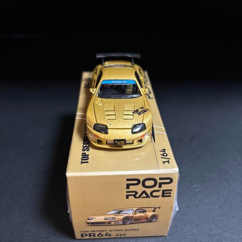 POP Race PR64-229 Toyota Supra GT300 Top Secret Gold 1/64 Diecast - Picture 2 of 2