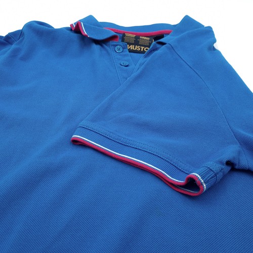 Camisa Polo Para Hombre Vintage MUSTO Azul De Algodón Rh5 Talla S - Imagen 7 de 7