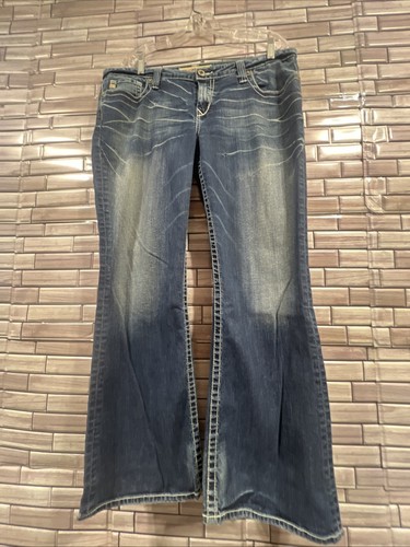 Big Star Maddie womens 34R Blue Jeans Embroidered Pockets mid rise fit denim Y2K - Picture 2 of 18