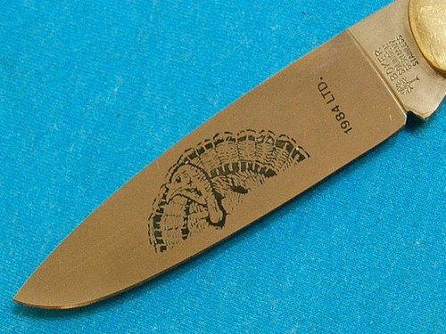 VINTAGE 1984 LTD BOKER TREE BRAND GERMANY BONE TURKEY TRACKS HUNTER KNIFE KNIVES - Picture 3 of 13