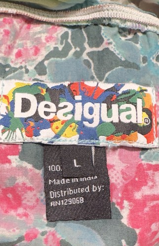 Desigual Halter Top Sleeveless Blouse, Colorful Boho Tunic Women’s Size Large - Picture 4 of 9