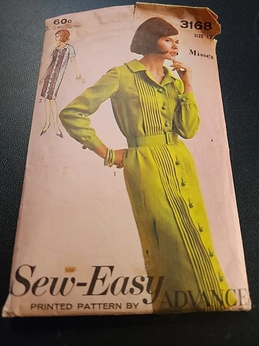 Vtg Advance Pattern 3168 Sew Easy Dress  Size 12 
