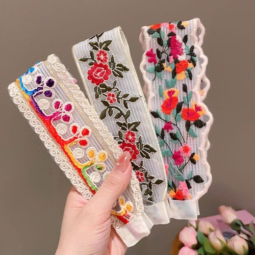 Cloth Embroidery Hairband Sweet HeadHoop New Broken Hair Sorting Styling Tools - Picture 6 of 20