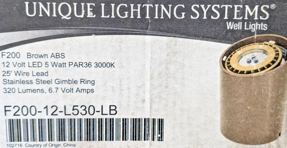 ÚNICA ILUMINACIÓN POZO LUZ F200 MARRÓN 12V LED 5W 320LM 3000K 25' CON REJILLA F225 Foto 2 de 4